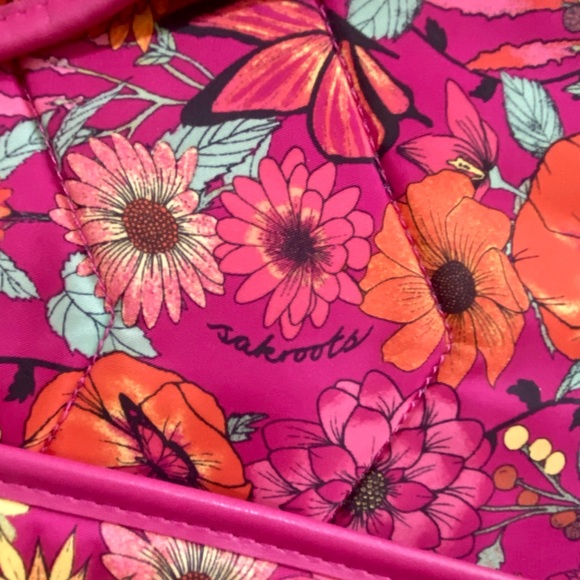 Sakroots Backpack: Raspberry In Bloom, Pink, padded laptop bag, Artists Circle - Picture 8 of 16